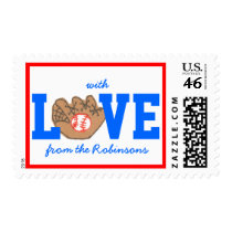 All American baseball stamp - LOVE