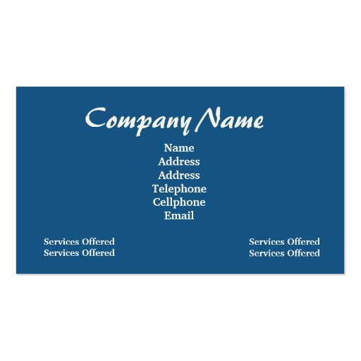 All American Business Card (back side)