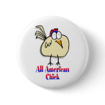 All American Chick Pinback Button