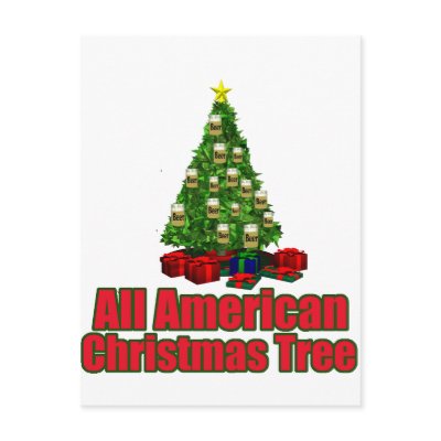 All American christmas tree with beer Post Card by TheeChristmasShop