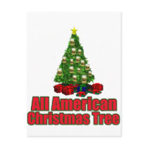 All American christmas tree with beer Post Card