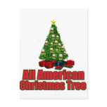 All American christmas tree with beer Post Card