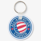 All-American Cousin Round Keychain