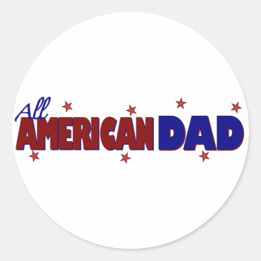 All American Dad Round Stickers
