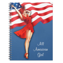All-American Girl. Vintage Pin-up Design Notebook