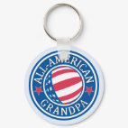 All-American Grandpa Round Keychain