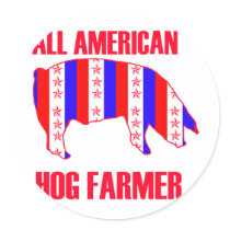 ALL AMERICAN HOG FARMER ROUND STICKER