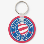 All-American Niece Round Keychain