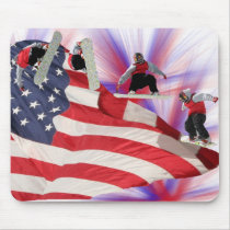All American Snowboard Mousepad by JudsonJoyce All American Snowboard Mousepad