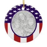 All-American Stars and Stripes Custom Photo Christmas Ornament