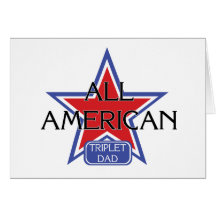 All American Triplet Dad Greeting Cards
