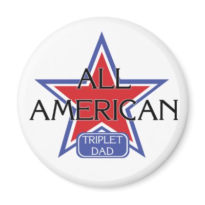 All American Triplet Dad Magnet by Scrappintwins