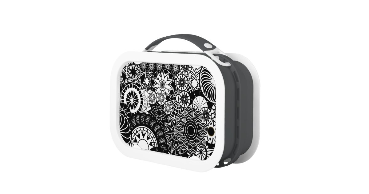 black and white lunch box