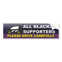 ALL BLACKS SUPPORTERS ON BOARD bumper stickers