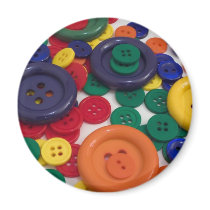 All Buttoned Up Round Magnet