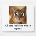 All cats look like this in Japan!! - Mouse Pad mousepads