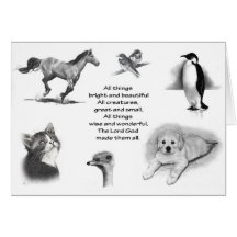 All Creatures Great And Small: Animals: Scripture Greeting Cards
