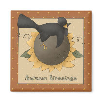 All dem Blessings · Crow & Sunflower magnets