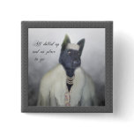 All dolled up pinback button