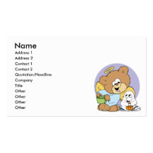 all dressed for halloween angel teddy bear business card template