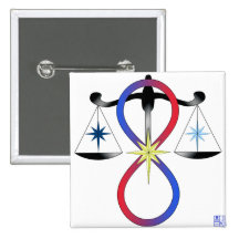 All Gods Universal Power Color - Religious Symbol Pinback Buttons