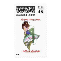ALL GOOD THINGS COME TO THOSE WHO WADE POSTAGE STAMP