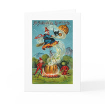 All Halloween Greetings Flying Witch cards