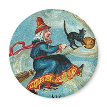 All Halloween Greetings Flying Witch magnets