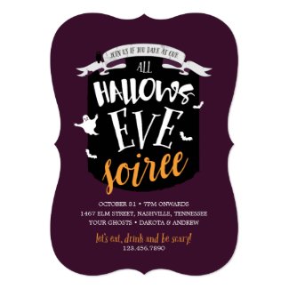 All Hallow's Eve Halloween Soirée 5x7 Paper Invitation Card