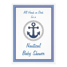 All Hands Nautical Baby Shower Invitations