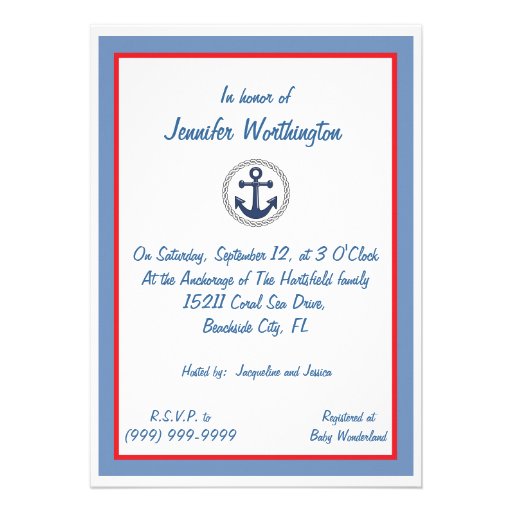 All Hands Nautical Baby Shower Invitations
