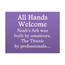 All Hands Welcome postcards