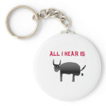 All i hear is bull sh t keychain