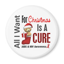 All I Want For Christmas AIDS Refrigerator Magnet