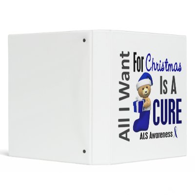 All I Want For Christmas ALS 3 Ring Binder by awarenessgifts