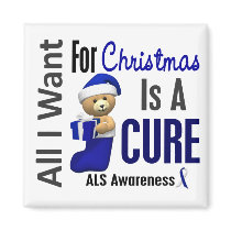 All I Want For Christmas ALS Refrigerator Magnets