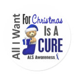 All I Want For Christmas ALS Round Sticker