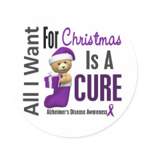 All I Want For Christmas Alzheimer's Disease Round Sticker