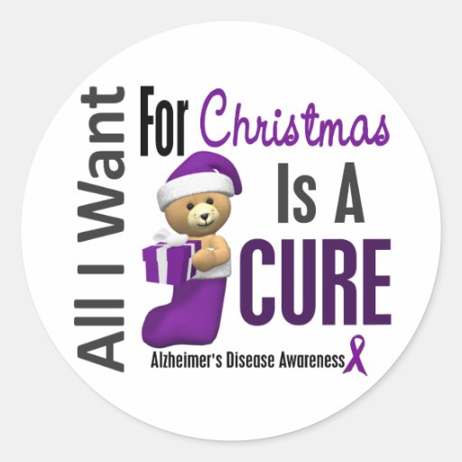 All I Want For Christmas Alzheimer's Disease Round Sticker