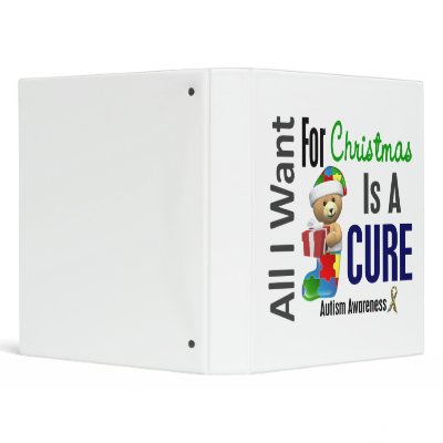 All I Want For Christmas Autism 3 Ring Binders by awarenessgifts