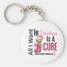 All I Want For Christmas Breast Cancer Keychains