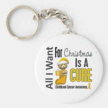 All I Want For Christmas Childhood Cancer Keychains