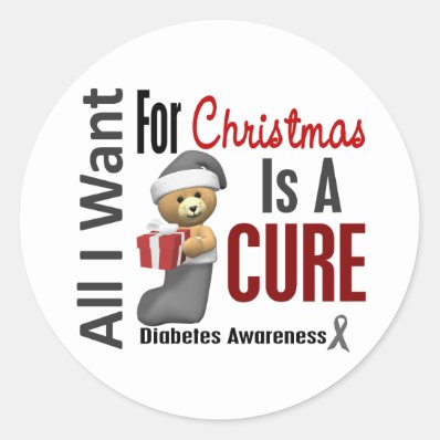All I Want For Christmas Diabetes Round Stickers