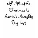 All I Want For Christmas IsSanta's Naughty Boy ... t-shirts