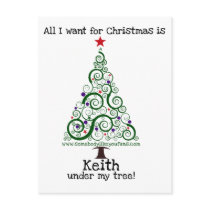 All I Want For Christmas - Keith Post Cards