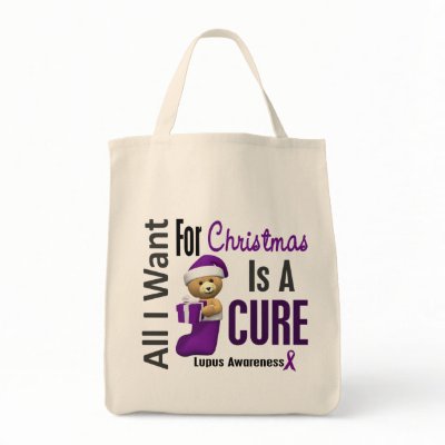 All I Want For Christmas Lupus Tote Bags by awarenessgifts