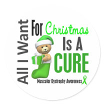 All I Want For Christmas Muscular Dystrophy Sticker
