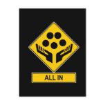 All In Caution Sign Post Cards