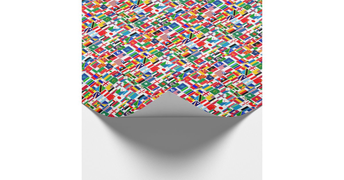 All International Flags Wrapping Paper Zazzle