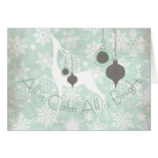 All is Calm All is Bright Deer Greeting Card